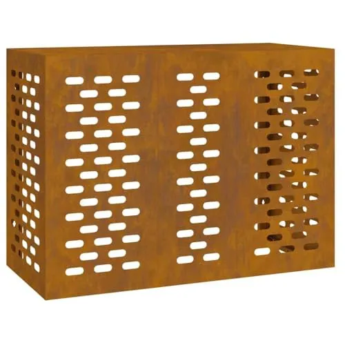 vidaXL Klimaanlagenabdeckung aus Cortenstahl 110 x 50 x 80 cm – Schutz für Außengeräte, einfache Montage, im Industriedesign, Gartenutensilien, Klimaschutz und Zubehör für Zuhause