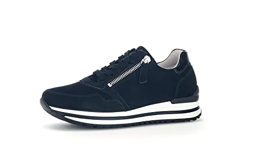 Gabor Damen Low-Top Sneaker | Frauen Halbschuhe | Wechselfußbett | Komfortable Mehrweite (H) | schnürer | Plateausohle | schwarz | 39 EU - 6 UK