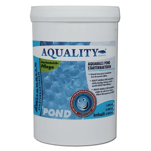 AQUALITY AQUABALLS Bakterienstarter 2000 ml Schlammabbau Gartenteich 12,50€/ltr