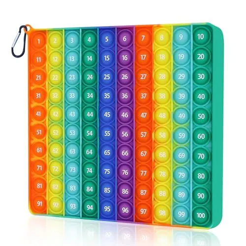 Plstod 1-100 Fidget Toys Popit Pop Bubble Sensory Pop It Spielzeug Anzahl Stressabbau Spielzeug Silikon Pop It Fingerspielzeug Geeignet für Erwachsene Antistress Spiel und Kinder Lernspielzeug
