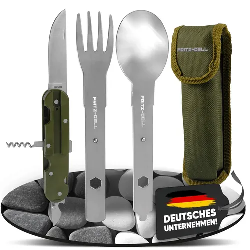 Outdoor Bundeswehr Besteck Edelstahl Campingbesteck Set 5-teilig