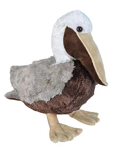 Wild Republic Plüsch Brauner Pelikan 30 cm - Kuscheltier aus umweltfreundlicher Füllung, detailgetreu und weich. Ideal als Lernspielzeug für Kinder, perfekt für Geschenke und zur Dekoration.