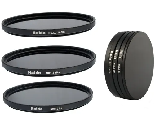 Haida ND Graufilterset ND8x, ND64x, ND1000x -  77mm inkl. Stack Cap