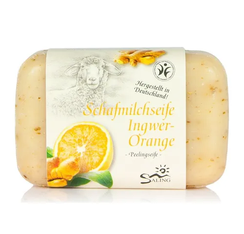 Saling Handseife Schafmilchseife - Ingwer-Orange Peeling - 100 g