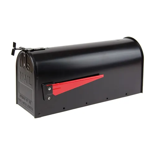 Alu American Mailbox Postkasten - Retro Schwarz - Eleganter US Briefkasten aus Aluminium, mit mechanischem Postmelder für eine stilvolle und praktische Lösung im Außenbereich.