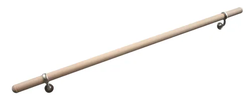 Treba Handlaufset H14 Buche roh - 150 cm - Robustes Handlaufset aus roher Buche, ideal für den Innenbereich. Langlebig und einfach zu montieren, sorgt es für Sicherheit und Stabilität in Ihrem Zuhause.