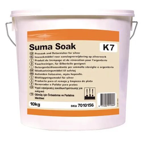 Produktbild Diversey Suma Soak K7 10 kg Bestecktauchreiniger Pulverförmiger Bestecktauchreiniger für Silberteile 7010156
