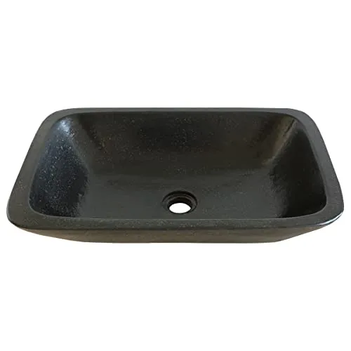 Oriental Galerie Terrazzo Waschbecken - Handwaschbecken in Schwarz - Elegantes Terrazzo Waschbecken (56 x 36 cm) als Unikat, ideal für Gäste-Bäder. Pflegeleicht und mit einzigartigen Farbnuancen für einen stilvollen Akzent.