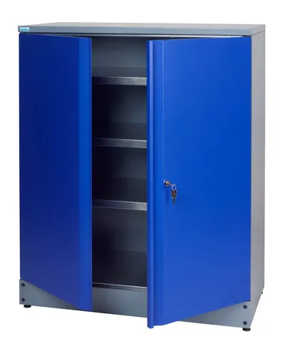 KÜPPER Hochschrank 71697 - 2-türig, ultramarinblau - Kleiderschrank mit 3 Fachböden, verschließbarer Doppeltür und robustem Drei-Riegel-Schließsystem für höchste Sicherheit. Ideal für stilvolle und funktionale Raumgestaltung.