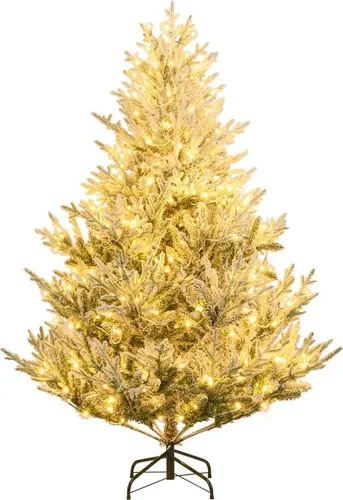Künstlicher Weihnachtsbaum 180 cm mit Lichtern und Schnee