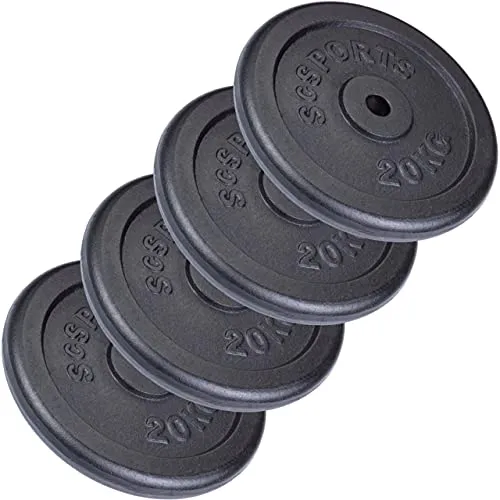 ScSPORTS® Hantelscheibe 80 kg (4-tlg) in schwarz von ScSPORTS