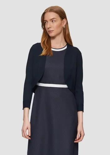 s.Oliver BLACK LABEL Strickjacke mit Blende in Blau Größe 42 - Strickjacke in casual Stil, atmungsaktiv und pflegeleicht. Perfekt für jede Gelegenheit und bequem zu tragen.