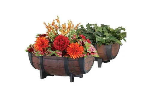 HTI-Living Pflanzkübel Nessa 2er-Set - Garten-Zubehör mit stilvollen, braunen Kunststoff-Pflanzkübeln, ideal für kreative Garten- und Balkon-Gestaltung.