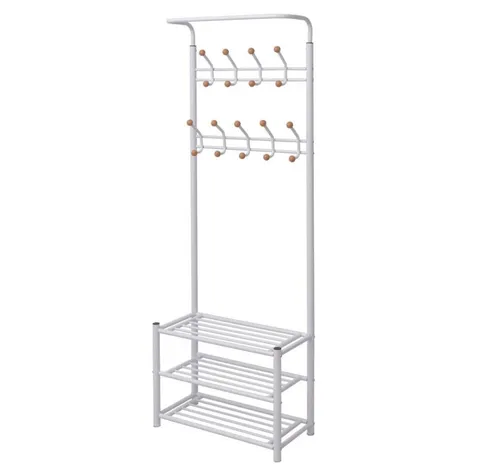 vidaXL Garderobe mit Schuhablage 68×32×182,5 cm in weiß von vidaXL