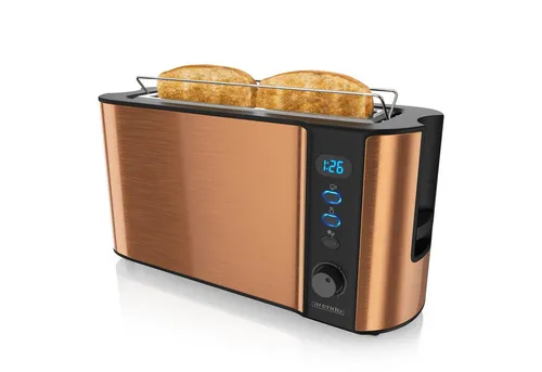Arendo Toaster Edelstahl mit Display und Brötchenaufsatz von Arendo