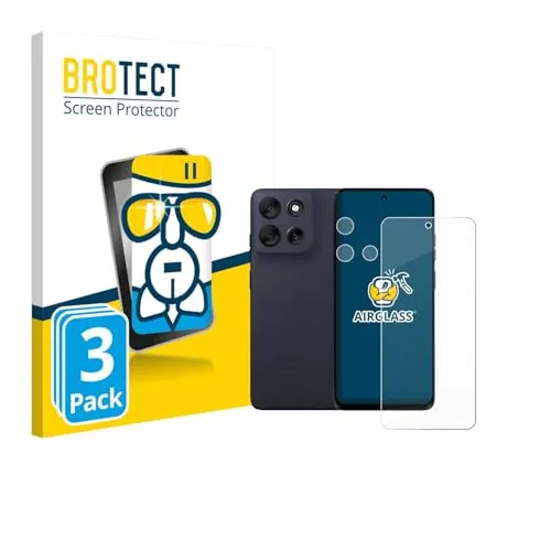 BROTECT 3 Stück Schutzglas für Motorola Moto G56 (Display+Kamera) Schutzfolie Panzer Folie Glas Displayschutz Made in Germany [ Anti-Fingerprint]
