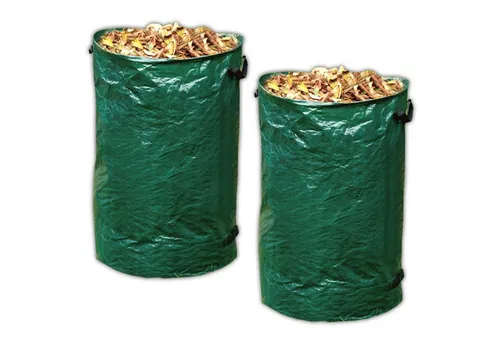 HAC24 Gartensack Laubsack Rasensack Gartenabfallbehälter Abfall Sack für Gartenabfall, 120 l, (2-tlg), mit Tragegriff