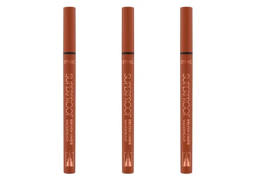 Catrice Eyeliner Superproof Brush Liner Waterproof, 3-tlg., Extrem wasserfest, präzise, satte Farbe, ideal für feine Linien.