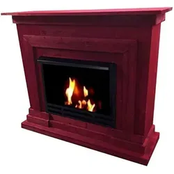 Kaminbau Mierzwa Echtfeuer-Dekokamin Berlin Premium – Rot