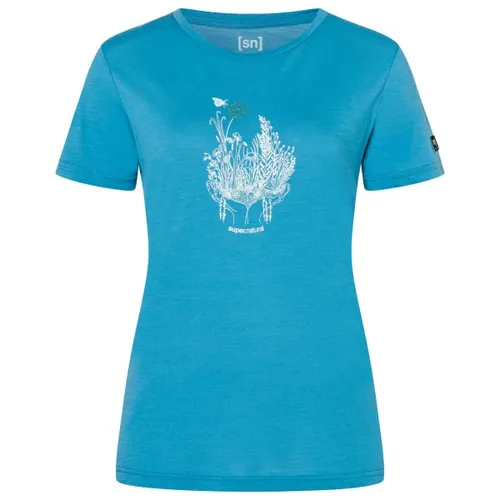 Super.Natural Damen Flowerhands T-Shirt in Blau (Größe XL)