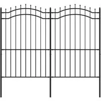 Produktbild vidaXL Gartenzaun mit Speerspitzen Schwarz 222 cm Stahl