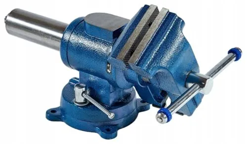 Schmith Multifunktionsschraubstock 150mm - Gusseisenkörper, Spezialbacken für Stahlprofile und Rohre, in zwei Richtungen verstellbar, ideal für professionelle Werkstätten