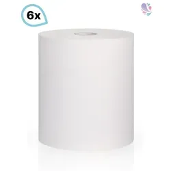 Blanc HYGIENIC Handtuchrollen - 6 Rollen, 2-lagig, 140m - Hygieneartikel, 100% Zellstoff, saugstark und reißfest, perfekt für öffentliche Einrichtungen und Gastronomie, passend für gängige Handtuchrollenspender.