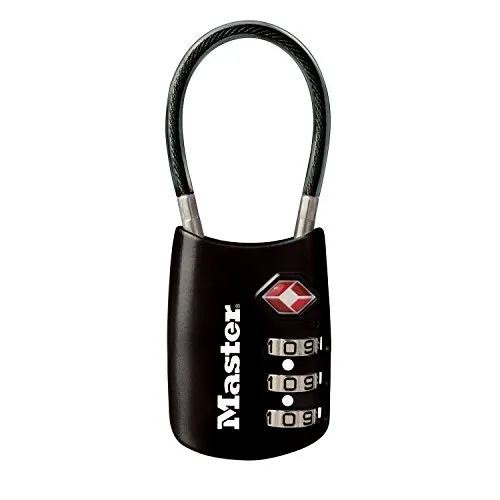 Master Lock 4688D Accepted Set Ihr eigenes Zahlenkombination TSA-zugelassenes Gepäckschloss, 1 Stück, schwarz