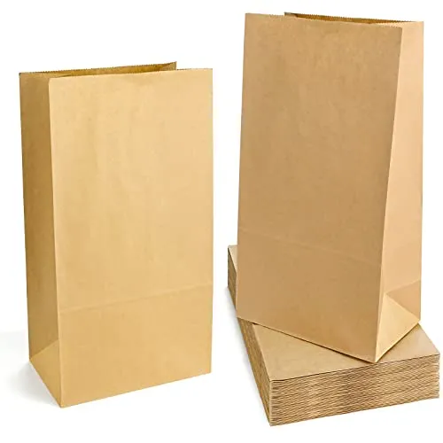 Stück Papiertüten Braun, 27 x 15 x 9 cm Recycelte Kraftpapiertüten, Papier Geschenktüten Adventskalender Tüten, Kraftpapier Süßigkeiten Brottüten ür Kindergeburtstag, Muttertag, Ostern 50