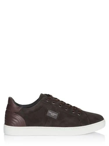 DOLCE & GABBANA Herren Sneaker in Braun, Größe 42,5 - Modische Sneaker aus 100% Kalbsleder, knöchelhoch und perfekt für trendbewusste Herren.