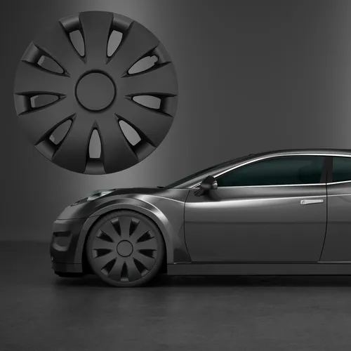 Hochwertige Radkappen 14 Zoll schwarz matt 4 Stück Radzierblenden EU Produktion