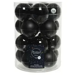 Weihnachtsbaumkugeln Glas Ø 6 cm 20 Stück schwarz glänzend/matt