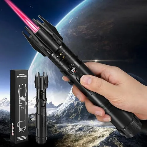 Lafagiet Storm Feuerzeug, Windproof Long Stick Jetflame - Feuerzeuge für den Outdoor-Einsatz, mit winddichter Jet-Flamme bis 2400°F, eingebautem Kompass und rutschfestem Knopf für Sicherheit und Komfort.