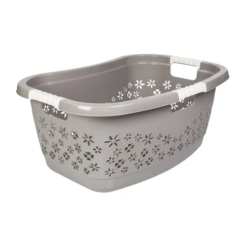 Wäschekorb Faltbar Wäschesammler Wäschebox Wäschetonne 50L Griffe grau