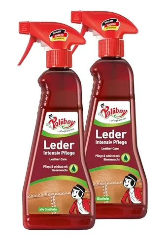 Poliboy Leder Intensiv Pflege 2x375ml - Hochwertige Schuhpflege für alle Lederarten - Schuhpflege, 2er Set für intensive Reinigung und Schutz von Lederoberflächen, mit Tiefenimprägnierung für langanhaltende Geschmeidigkeit und Widerstandsfähigkeit.