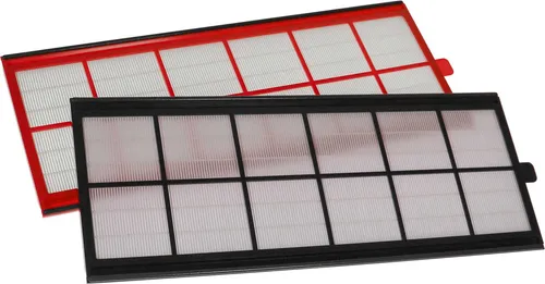 vhbw Filterset kompatibel mit Zehnder ComfoD 300, 350, 450, 550 Lüftungsgerät - Luftfilter G4 / F7 (2 Stück), 50 x 17 x 1 cm, Weiß / Rot / Schwarz