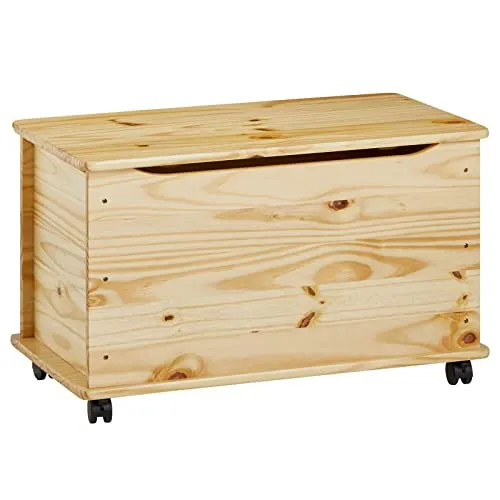 IDIMEX Spielzeugtruhe ELISA – Kinder Aufbewahrungskiste aus massivem Kiefernholz - Robuste Spielzeugtruhe in weiß oder natur, ideal zur Aufbewahrung von Spielzeug und zur Förderung der Ordnung im Kinderzimmer.