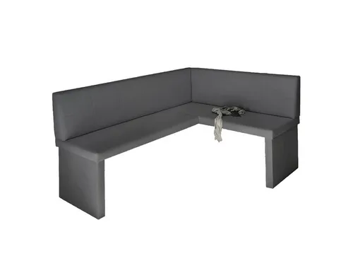 Eckbank ROBIN L - Kunstleder Grau 168 x 128 cm - Vielseitige Eckbank für Wohnzimmer und Esszimmer, stilvoll in Grau. Bietet komfortable Sitzplätze und passt perfekt in jede Ecke.