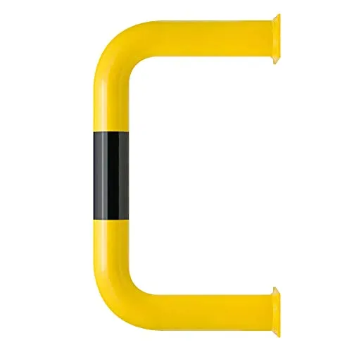 ROBUSTO Wandschutzbügel, gelb/schwarz, aufdübeln, Stahl, Ø 6 cm, 50 x 30 cm, Art.-Nr. 71092 | Rammschutzbügel | Rammschutz | Wandschutzbügel