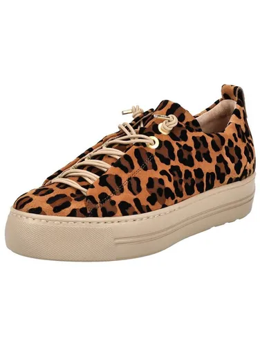 Paul Green Veloursleder Sneaker in Leopard - Freizeit Sneaker in Größe 38, aus hochwertigem Veloursleder mit bequemem Blockabsatz und lässigem Schnürverschluss für stilvolle Alltagslooks.