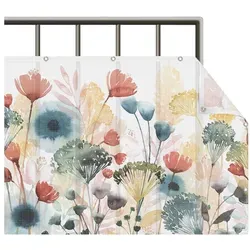 Bilderdepot24 Balkonsichtschutz Sichtschutz Balkon Aquarell Blumen Wildblumen Sommer Balkonbespannung (1m bis 10m fein gelochter Sichtschutz aus Mesh für Geländern & Zäunen, Fertig geöst, inkl. Kabelbindern zur Anbringung) Sichtschutz Terrasse Balkontuch Balkonverkleidung Windschutz Terrasse bunt 150 cm x 100 cm