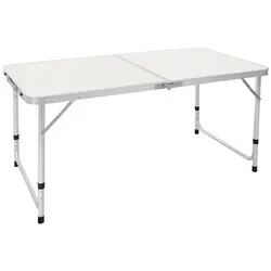 ECD Germany Campingtisch - Höhenverstellbarer Klapptisch - Camping-Möbel: Leichter, klappbarer Tisch aus Aluminium und MDF, ideal für Reisen oder den Balkon, mit praktischem Tragegriff und einer Höhe von 70 cm.