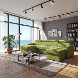 Sofiland Vega U Ecksofa U-Form mit Schlaffunktion & Bettkasten Samt 305 cm Grün - Grün