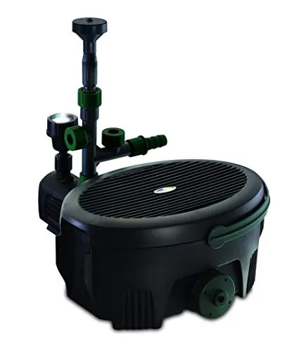 Aquagarden Inpond 6 in 1 9000| Teich-Komplettsystem mit Pumpe, Filter, UV-Klärer, LED-Licht & Brunnenaufsätzen| 6 Funktionen für klares Wasser & schöne Deko| für große Teiche bis 9.000 l