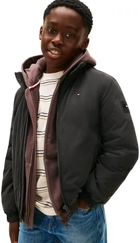 Tommy Hilfiger Jungen Essential Padded Jacket Kb0kb09852 in schwarz von Tommy Hilfiger