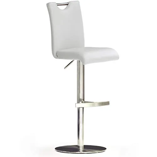 MCA furniture Bistrostuhl BARBECOOL, 360° drehbar, höhenverstellbar von 55-80 cm, weiß - Barmöbel mit gepolsterter Sitzfläche und Rückenlehne. Ideal für flexible Nutzung, da der Stuhl sich um 360° dreht und in der Höhe verstellbar ist.