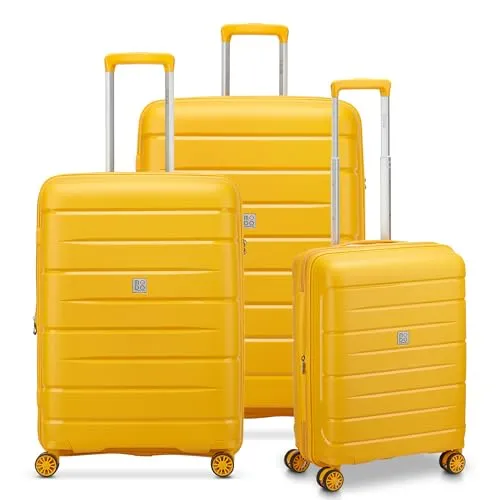 MODO by Roncato Starlight 3.0 Kofferset - 3 Trolleys in Honig - Koffer Set mit großem, mittelgroßem und Kabinen-Trolley. Praktisch mit TSA-Schloss, 4 doppelten Drehrollen und anpassbarem Griff für müheloses Reisen. Ideal für junge Abenteurer!