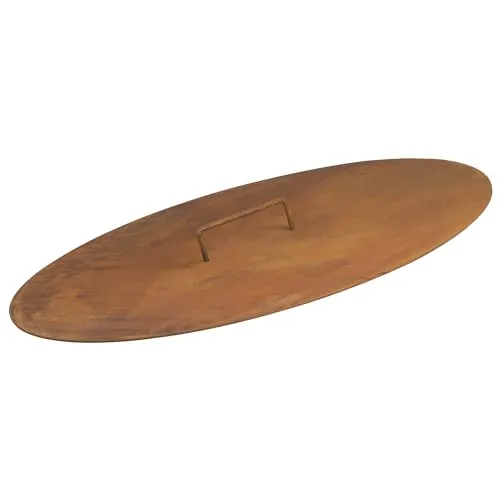 BBQ-Toro Feuerschalen Deckel für Ø 80 cm Feuerschalen | Rostoptik | Abdeckung für Feuerschale | Abdeckplatte mit Griff, Feuerschalendeckel, Deckel für Feuerschale
