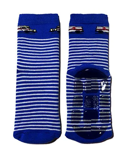 Weri Spezials Baby und Kinder Stopper Frottee Socken Antirutschsohle voll ABS für Jungen mit verschiedenen Autodesign (23-26, Kornblau Rettung)