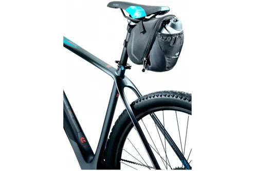 Deuter Bike Bag Bottle Satteltasche - Fahrradtasche mit integriertem Getränkehalter, leicht und ideal für Radsportler, Größe: 26 x 7 x 11 cm, Kapazität: 1,2 Liter, aus strapazierfähigem Nylon gefertigt.